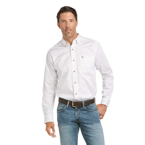 SOLID TWILL FTD LS SHRT WITHE M
